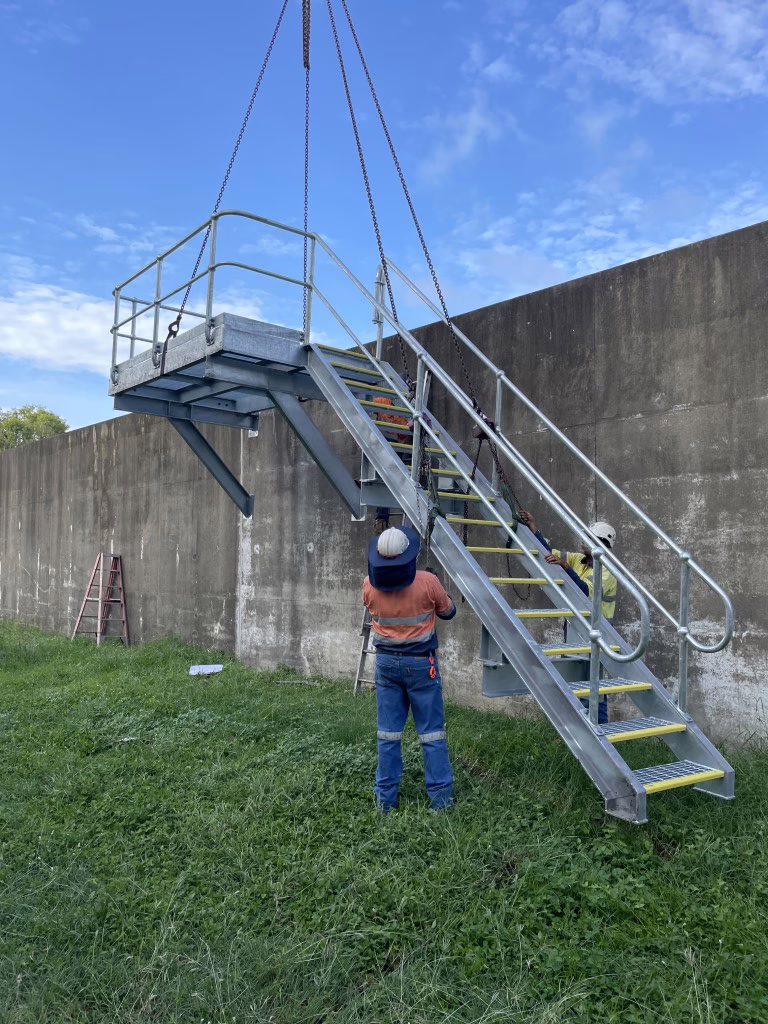 Mackay North Waste Recycling Facility (MNWRF) Sequencing Batch Reactors (SBR) Mixer Stairs and Mixers